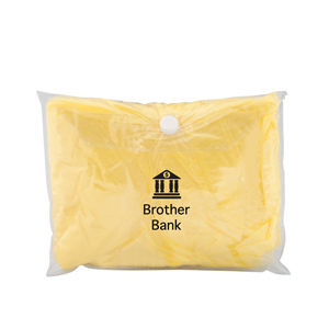 V0826-DISPOSABLE PONCHO-Yellow/Clear pouch